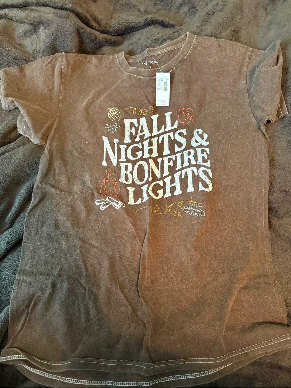 Maurices Brown 'Fall Nights & Bonfire Lights' Short Sleeve Tee